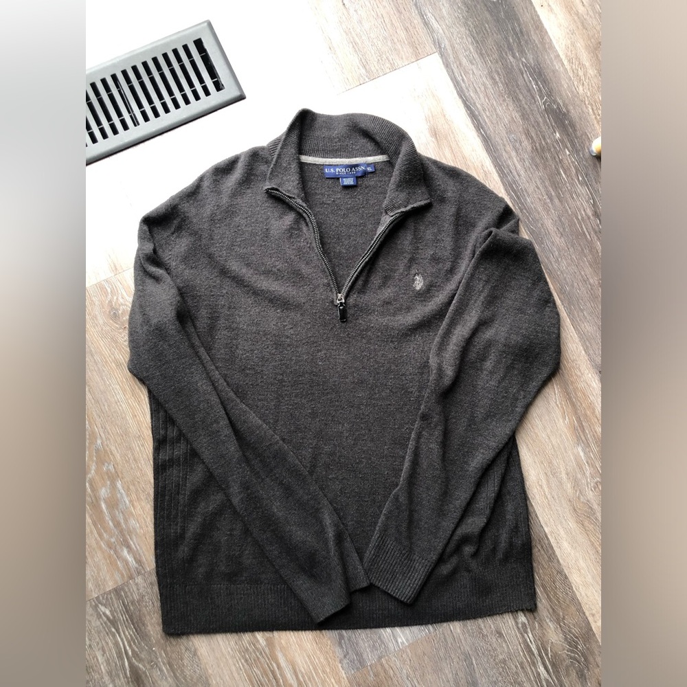 U.S. Polo Assn. Men's Charcoal Half-Zip Sweater Size XL